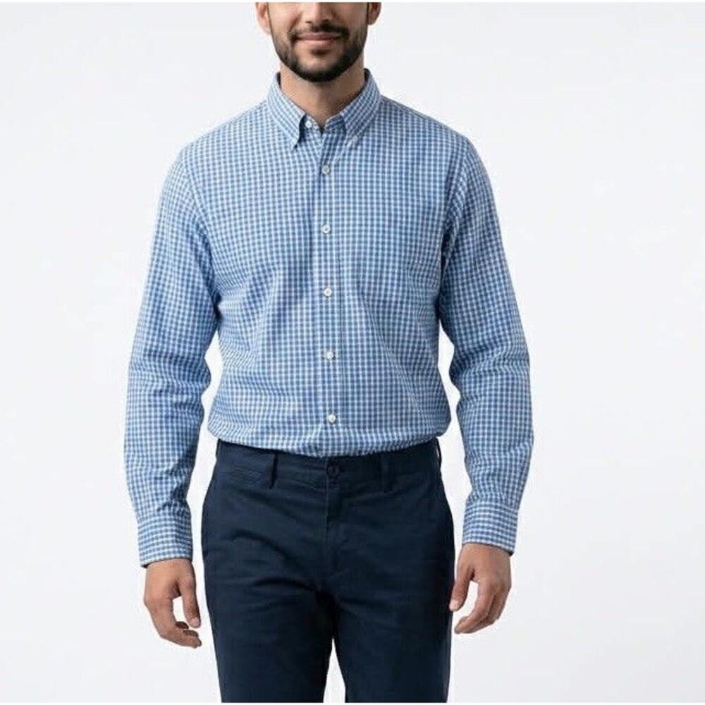 GAP Blue Plaid Long Sleeve Button Down Classic Shirt Men’s Size M